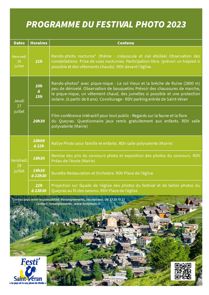 affiche programme concours photo